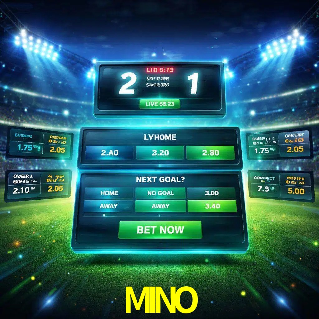 Vista de apuestas en vivo MINO durante un partido en curso